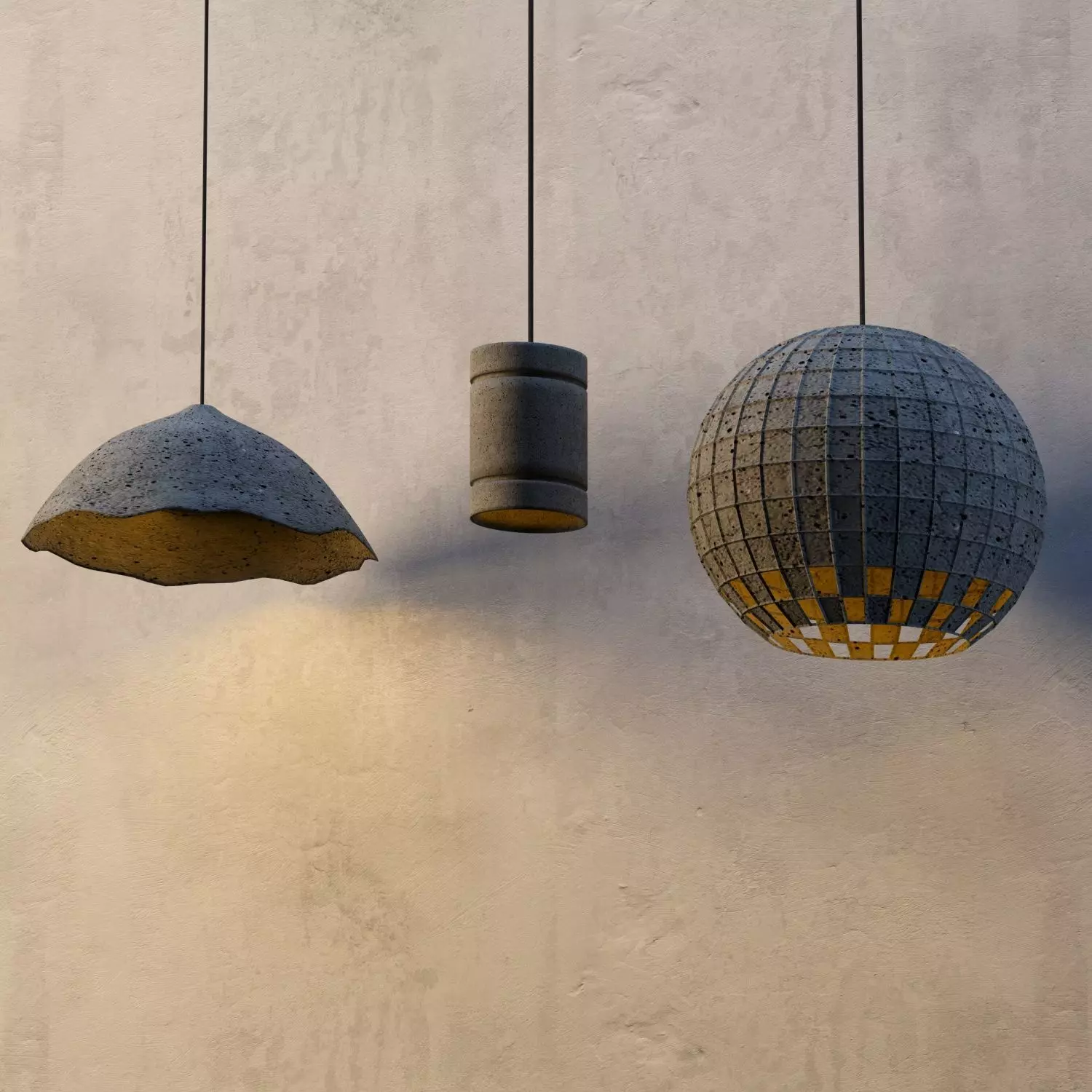 Lighting stone collection set02 Low-poly 3D model_0