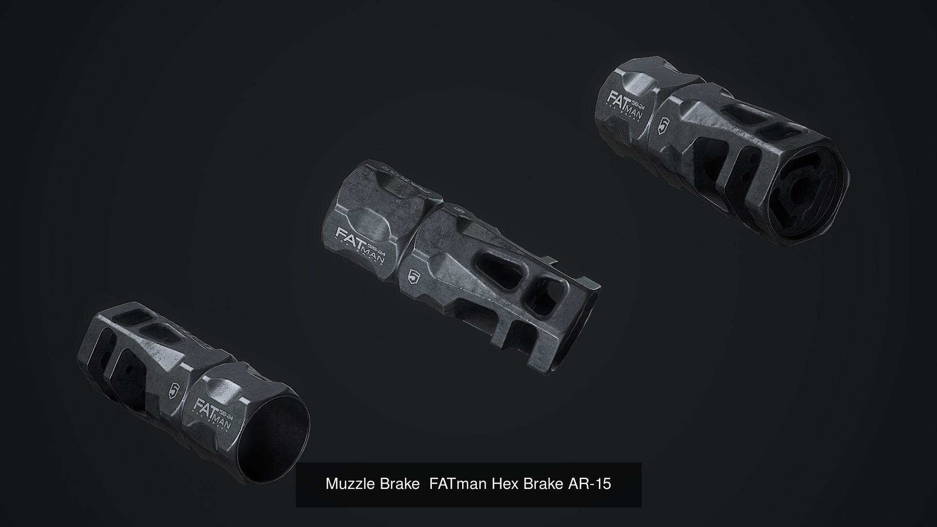 PBR MUZZLE BRAKES  3D Model Collection_1