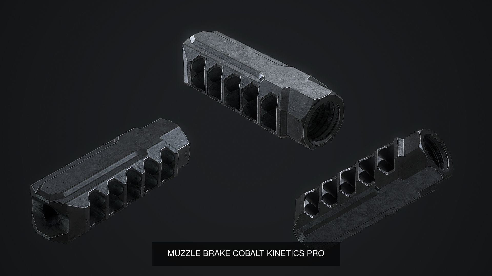 PBR MUZZLE BRAKES  3D Model Collection_8