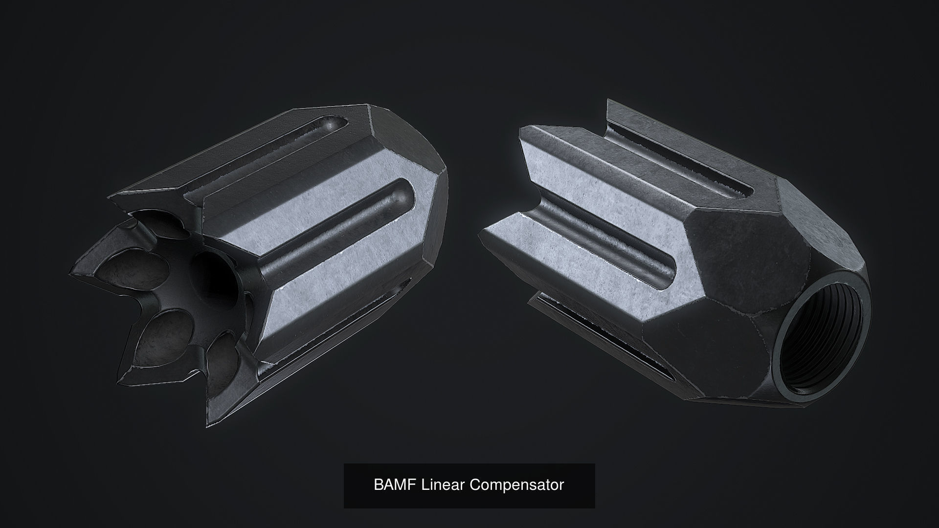 PBR MUZZLE BRAKES  3D Model Collection_10