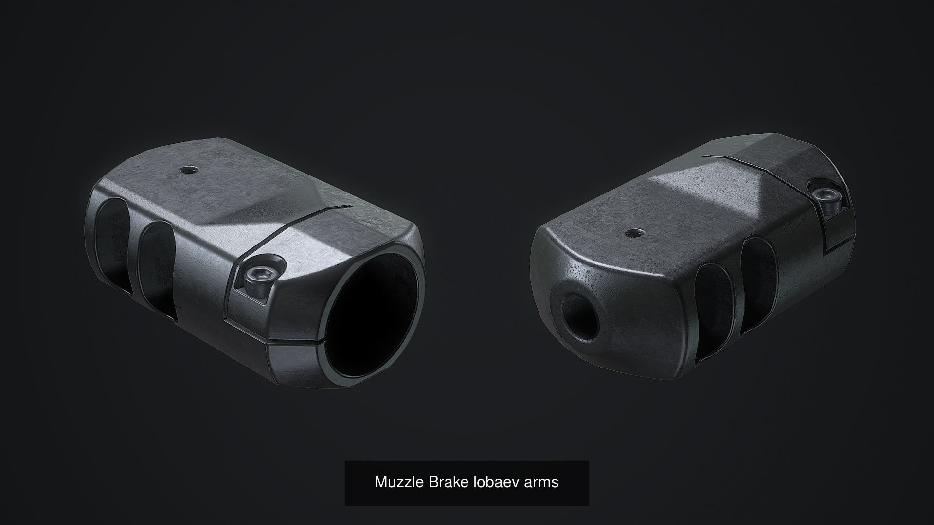 PBR MUZZLE BRAKES  3D Model Collection_9
