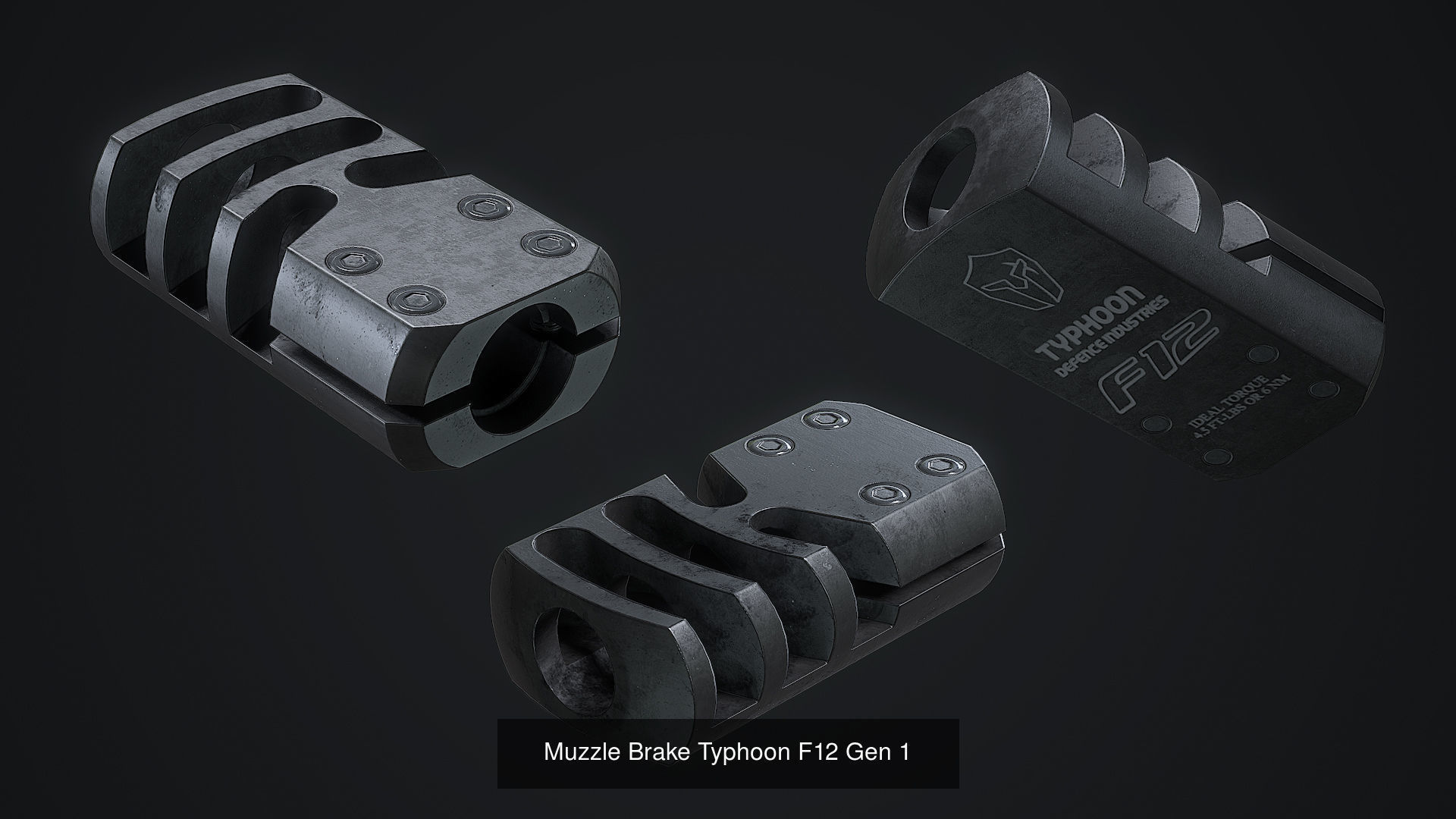 PBR MUZZLE BRAKES  3D Model Collection_6