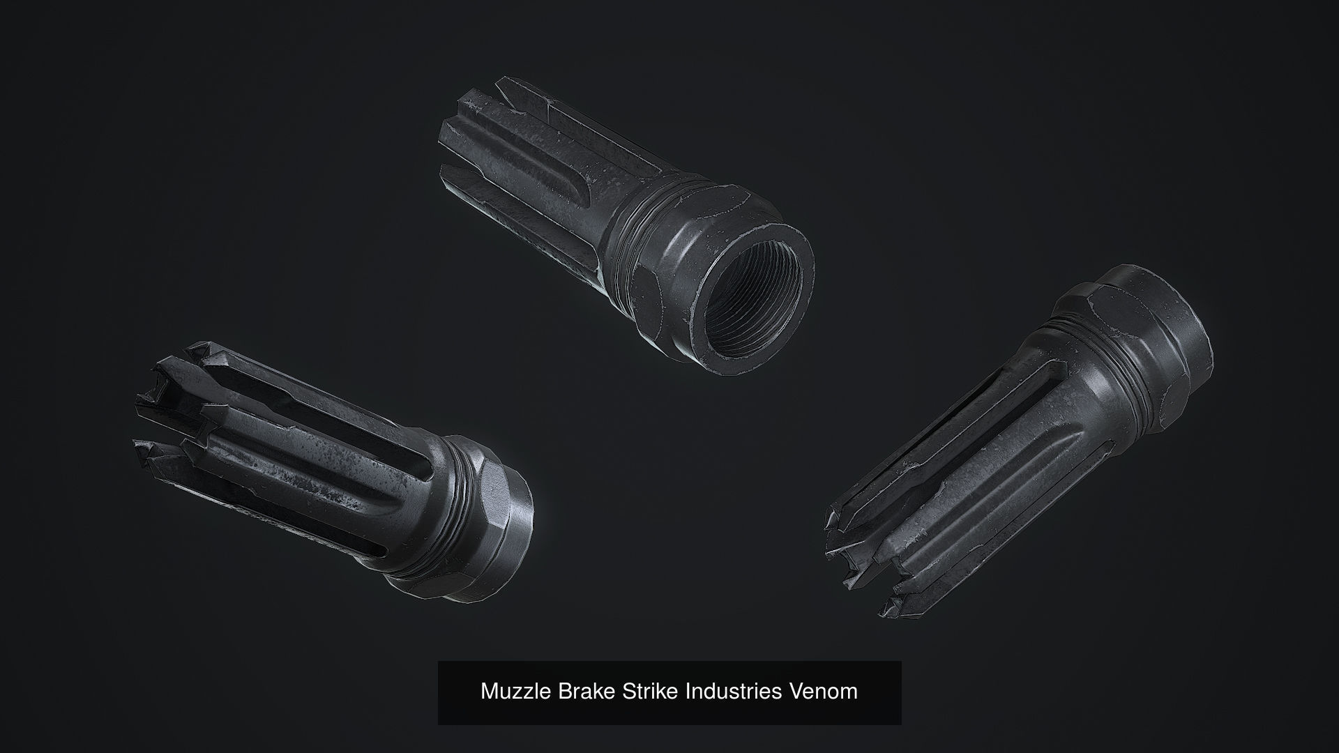 PBR MUZZLE BRAKES  3D Model Collection_5
