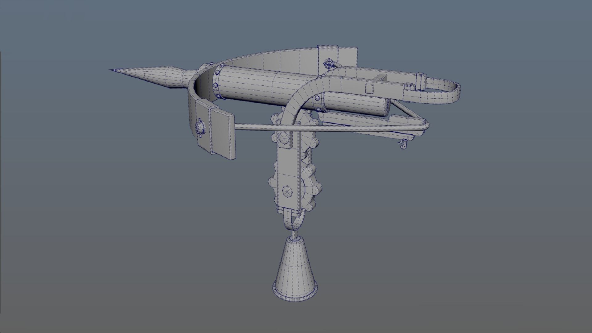 Medieval harpoon weapon PBR low-poly game ready Low-poly 3D model_6