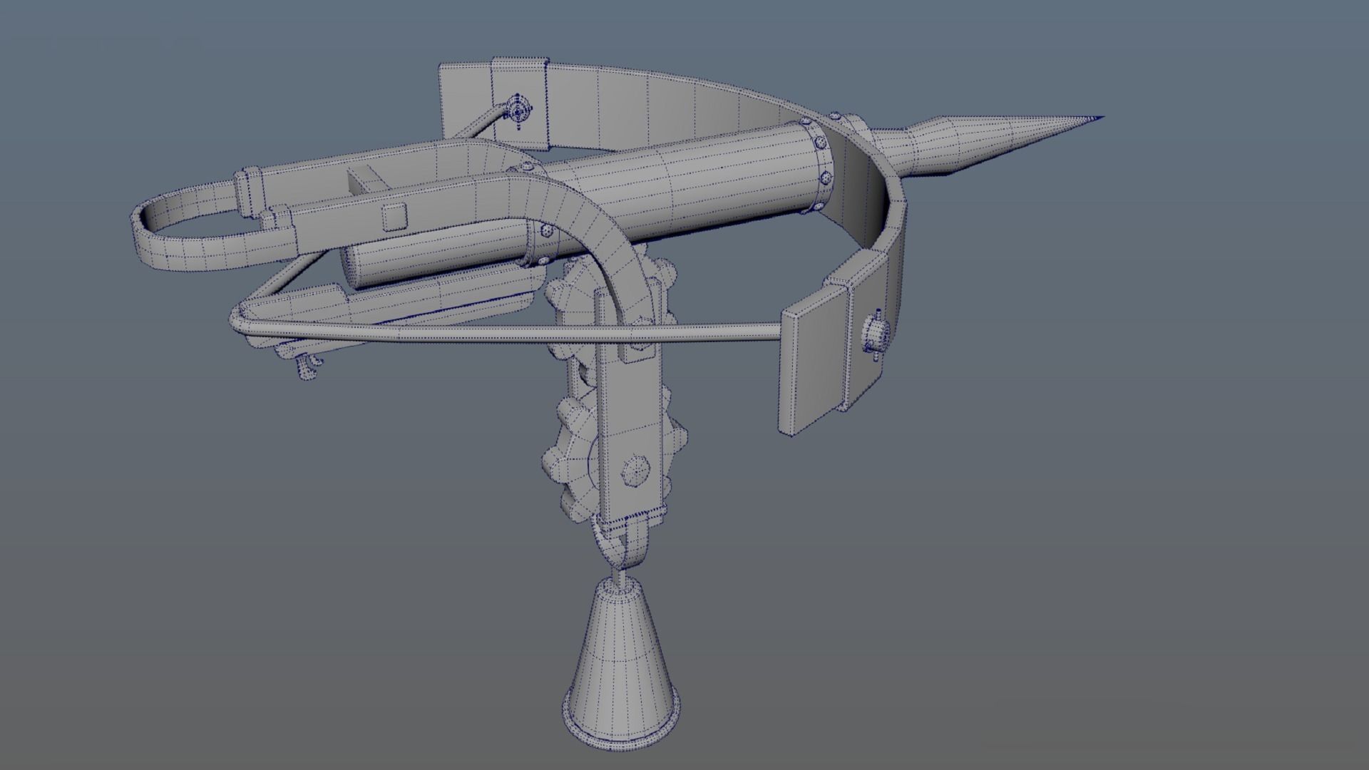 Medieval harpoon weapon PBR low-poly game ready Low-poly 3D model_5