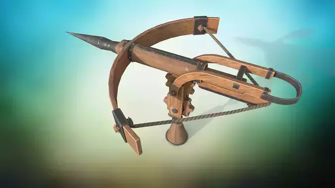 Medieval harpoon weapon PBR low-poly game ready