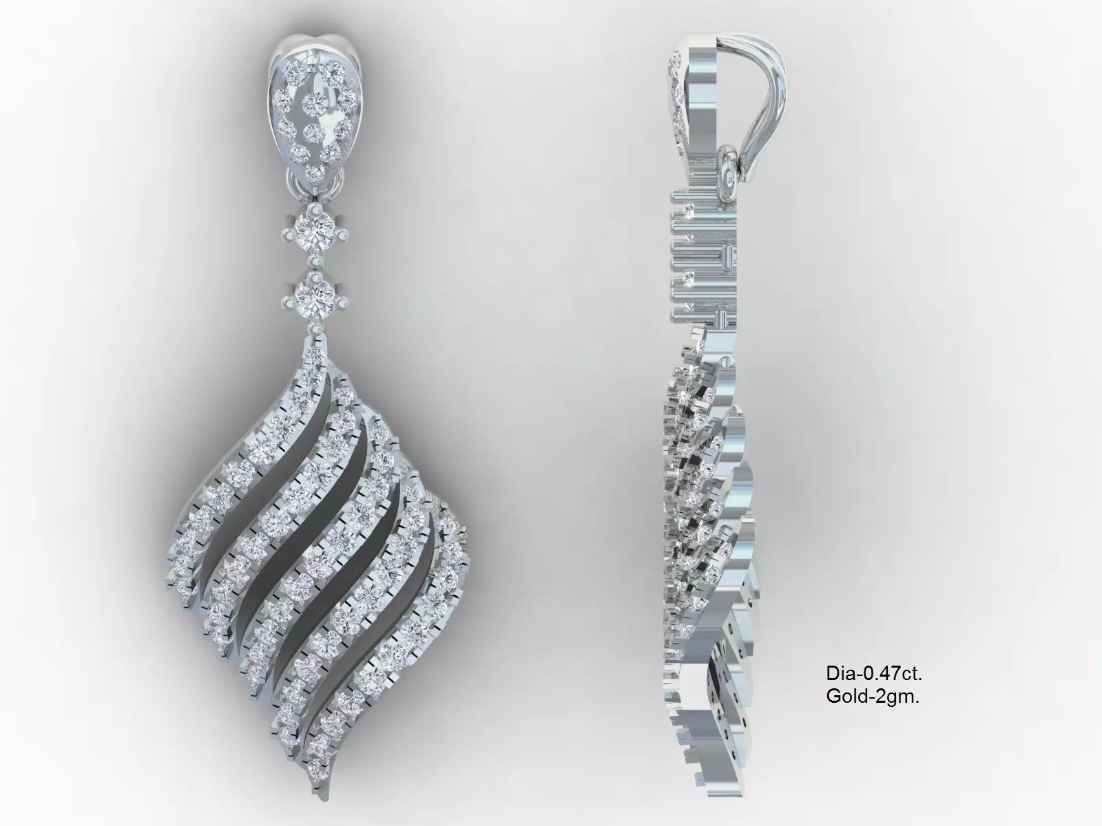 Round diamond pendants for 3D printing 3D print model_0