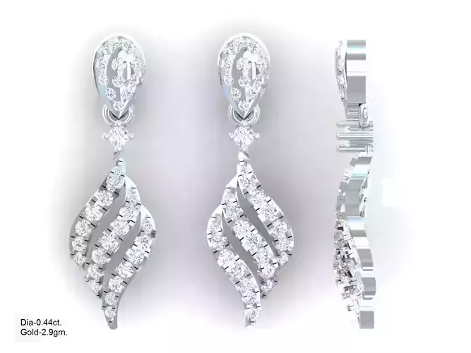 3D Printable Luxury Diamond Earrings