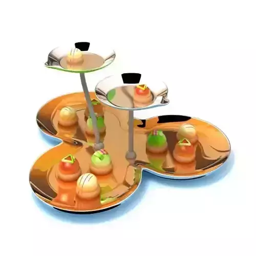 Three Tier Club Shape Serving Tray