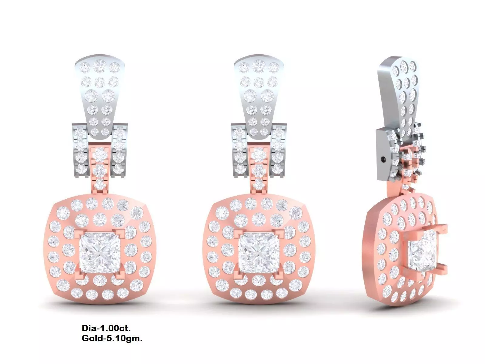 3d print diamond earrings 3D print model_0