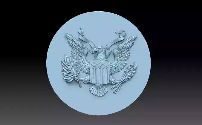Coat of arms with an eagle 3D print model