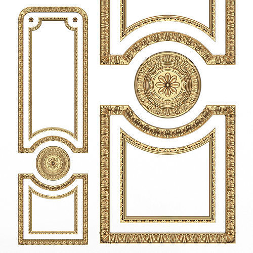 Carved Decoration Panel for CNC 09 Low-poly 3D model