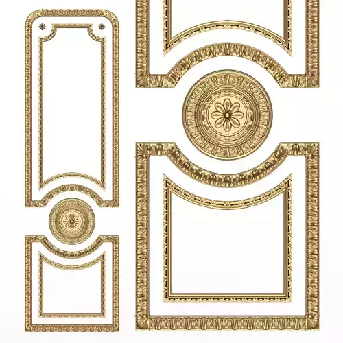 Carved Decoration Panel for CNC 09 Low-poly 3D model