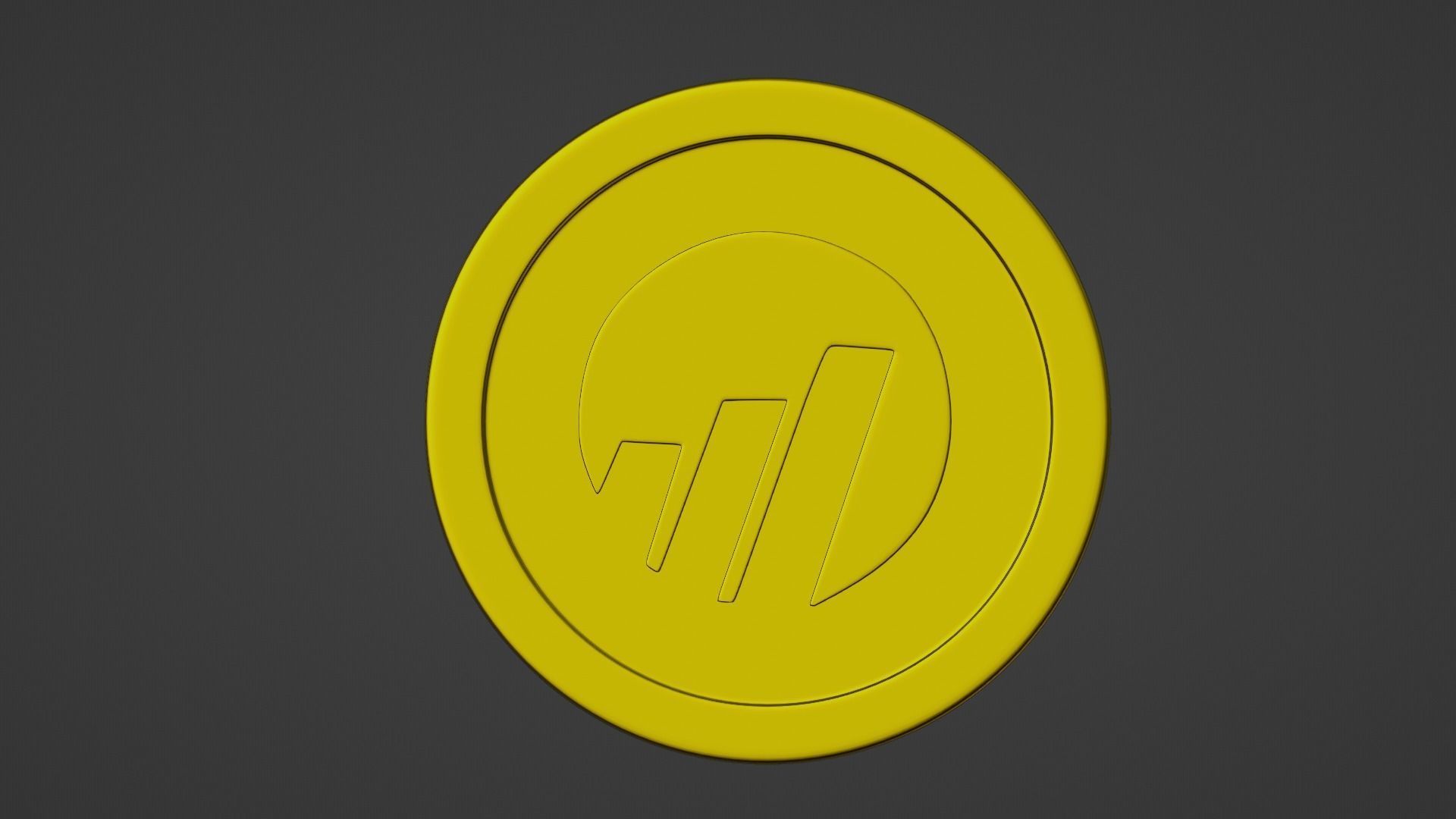 Worldcoin coin Low-poly 3D model_5