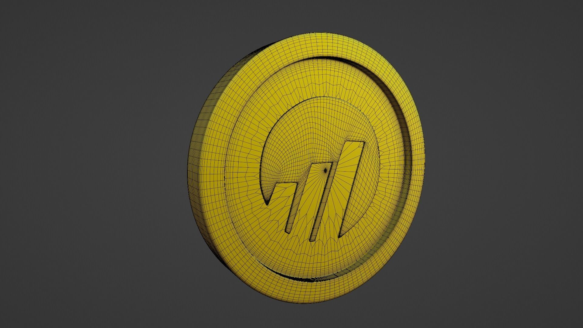Worldcoin coin Low-poly 3D model_8