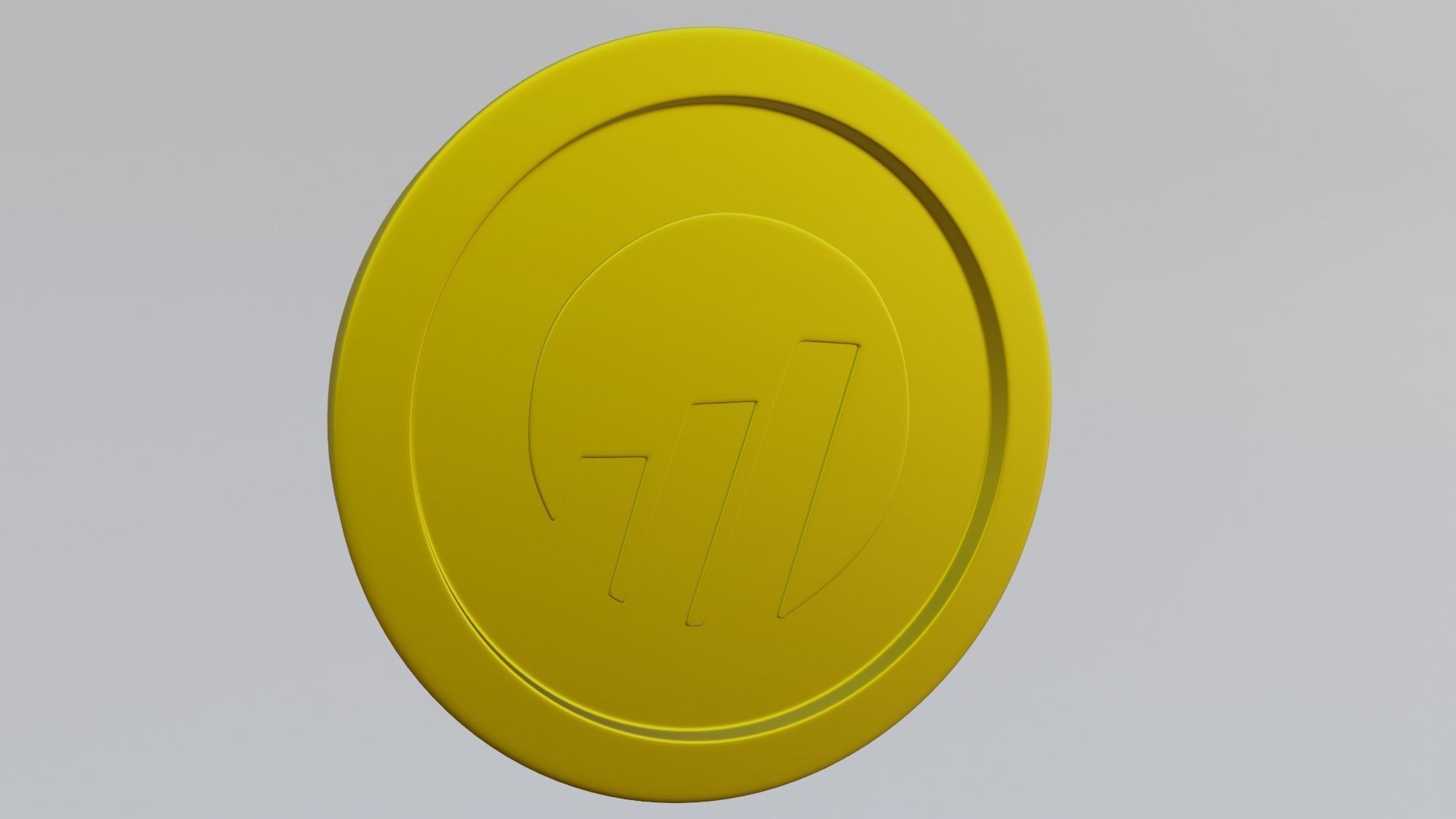 Worldcoin coin Low-poly 3D model_3