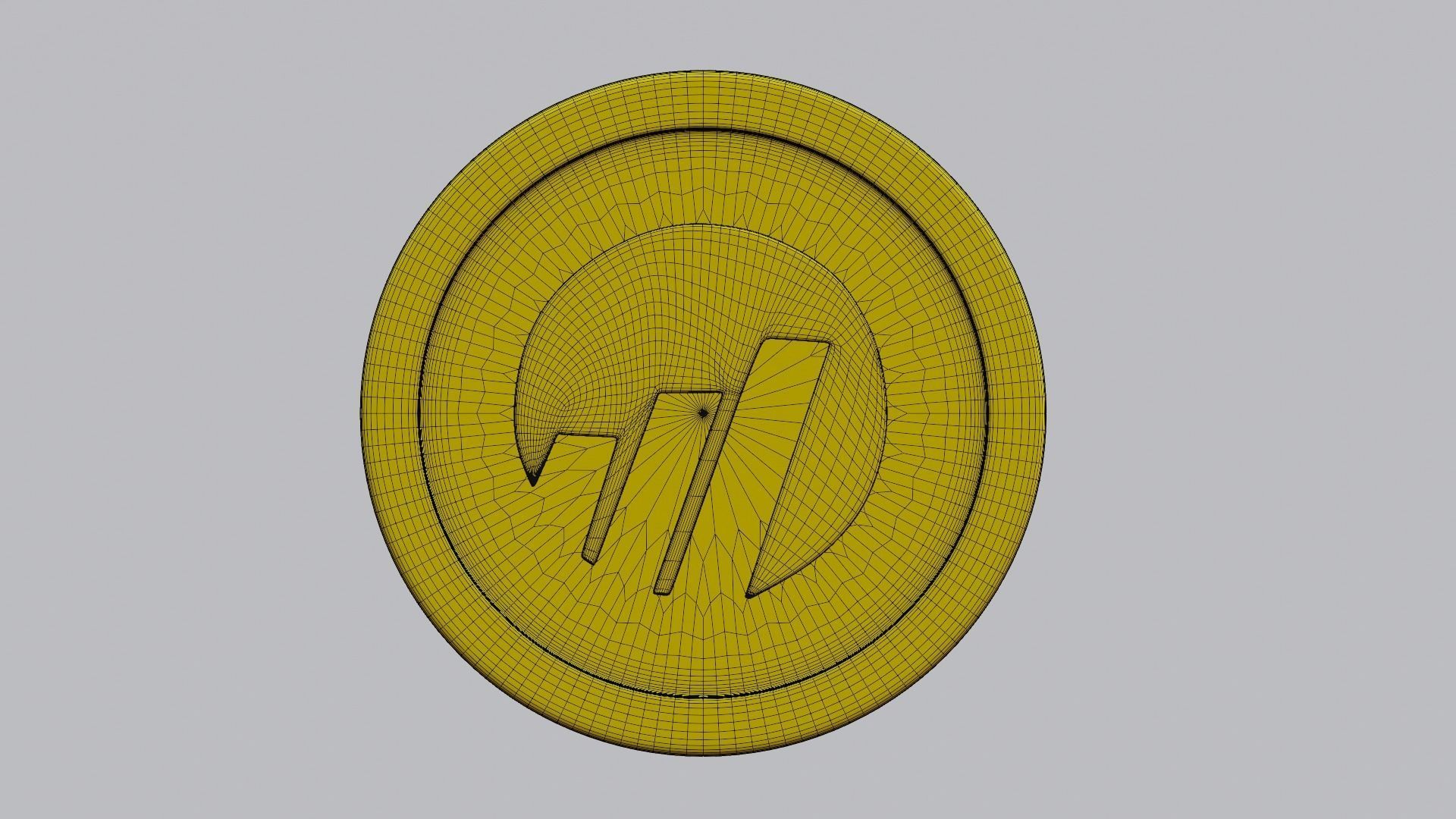 Worldcoin coin Low-poly 3D model_1