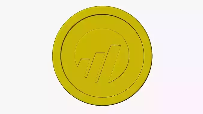 Worldcoin coin Low-poly 3D model