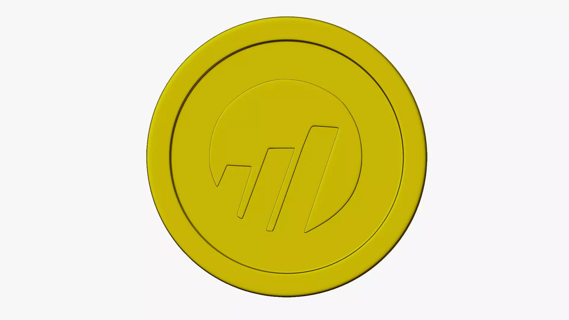 Worldcoin coin Low-poly 3D model_0