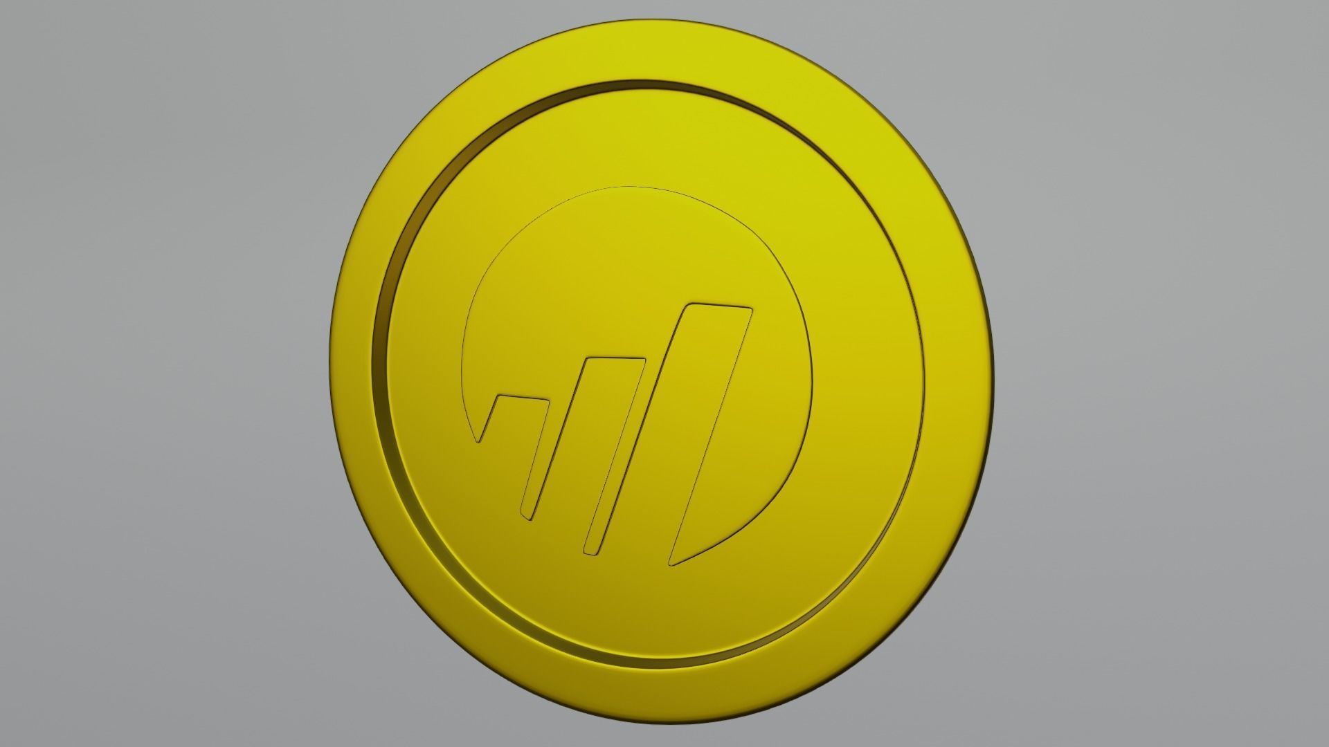 Worldcoin coin Low-poly 3D model_10