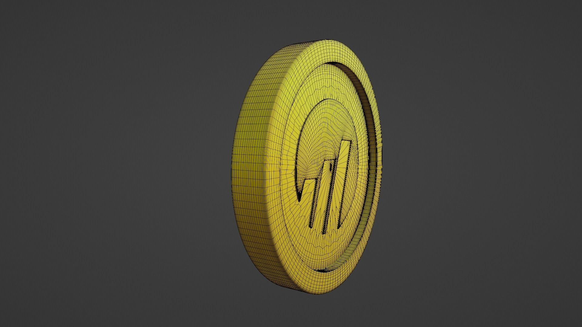 Worldcoin coin Low-poly 3D model_4