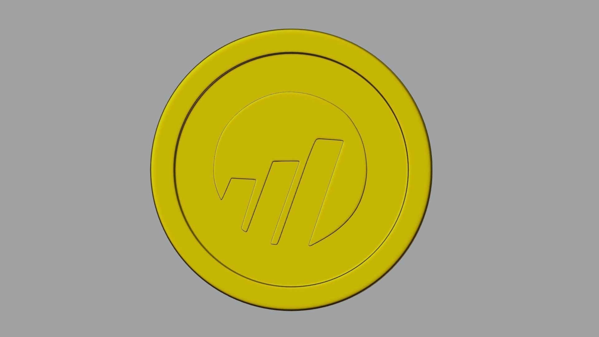 Worldcoin coin Low-poly 3D model_9