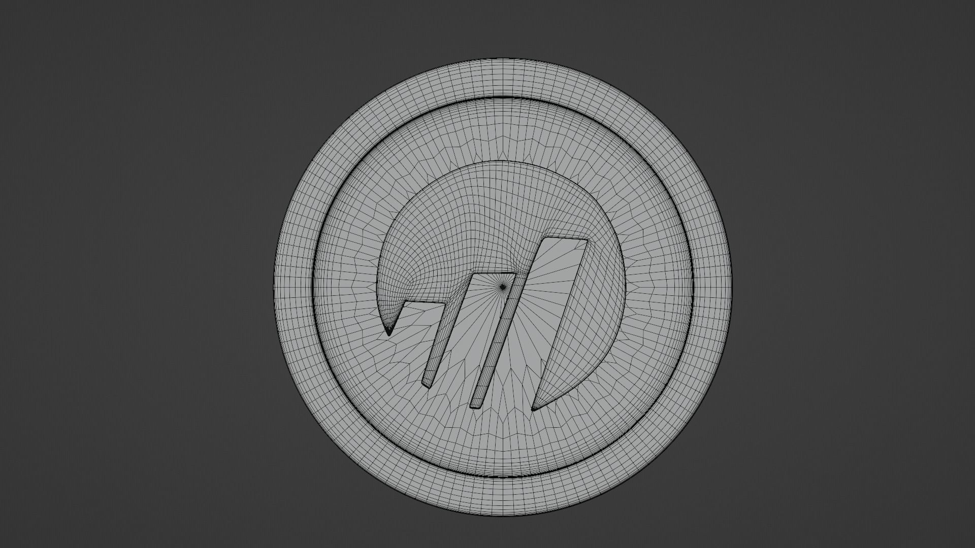 Worldcoin coin Low-poly 3D model_11