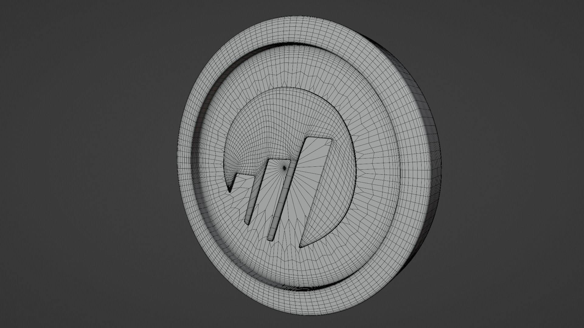 Worldcoin coin Low-poly 3D model_12