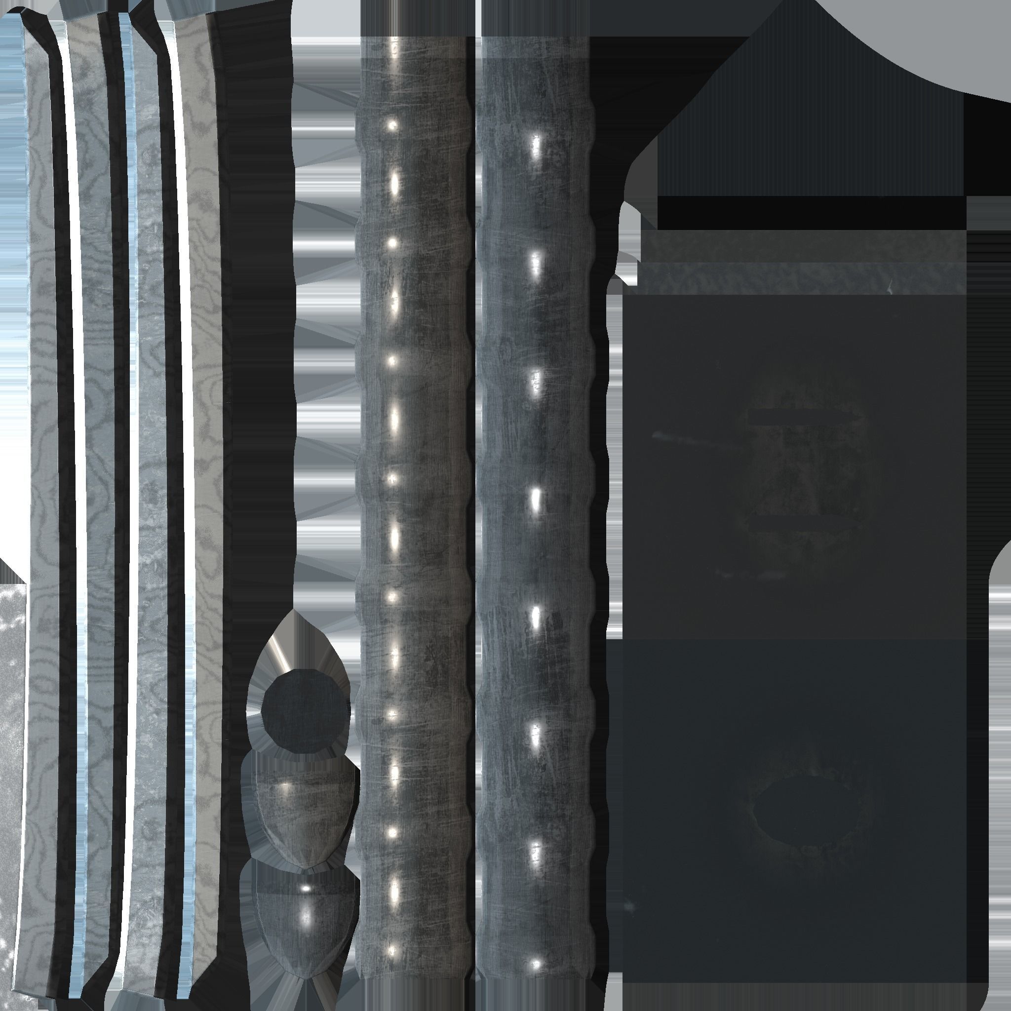 Double Blade Combat Sword Low-poly 3D model_8