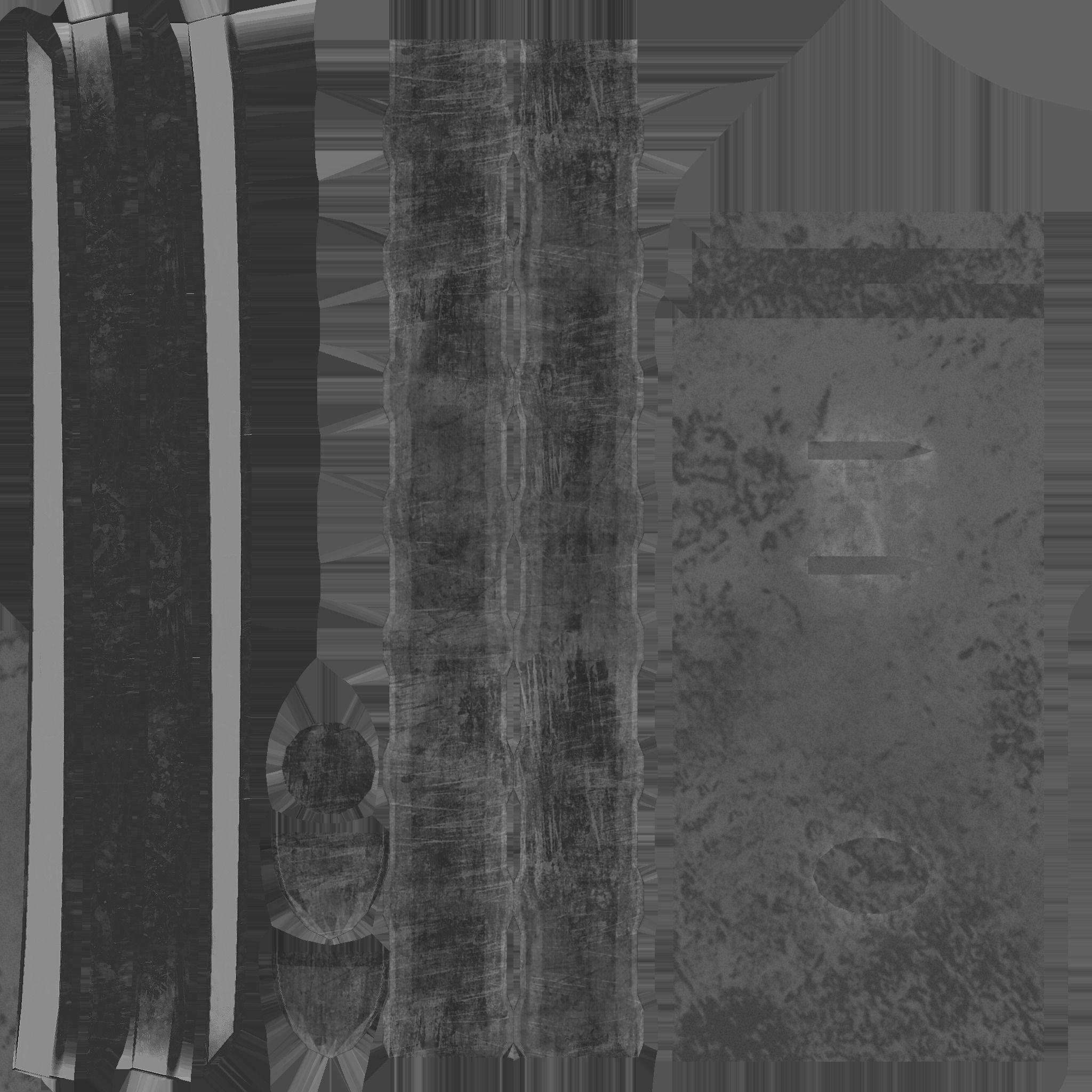 Double Blade Combat Sword Low-poly 3D model_12