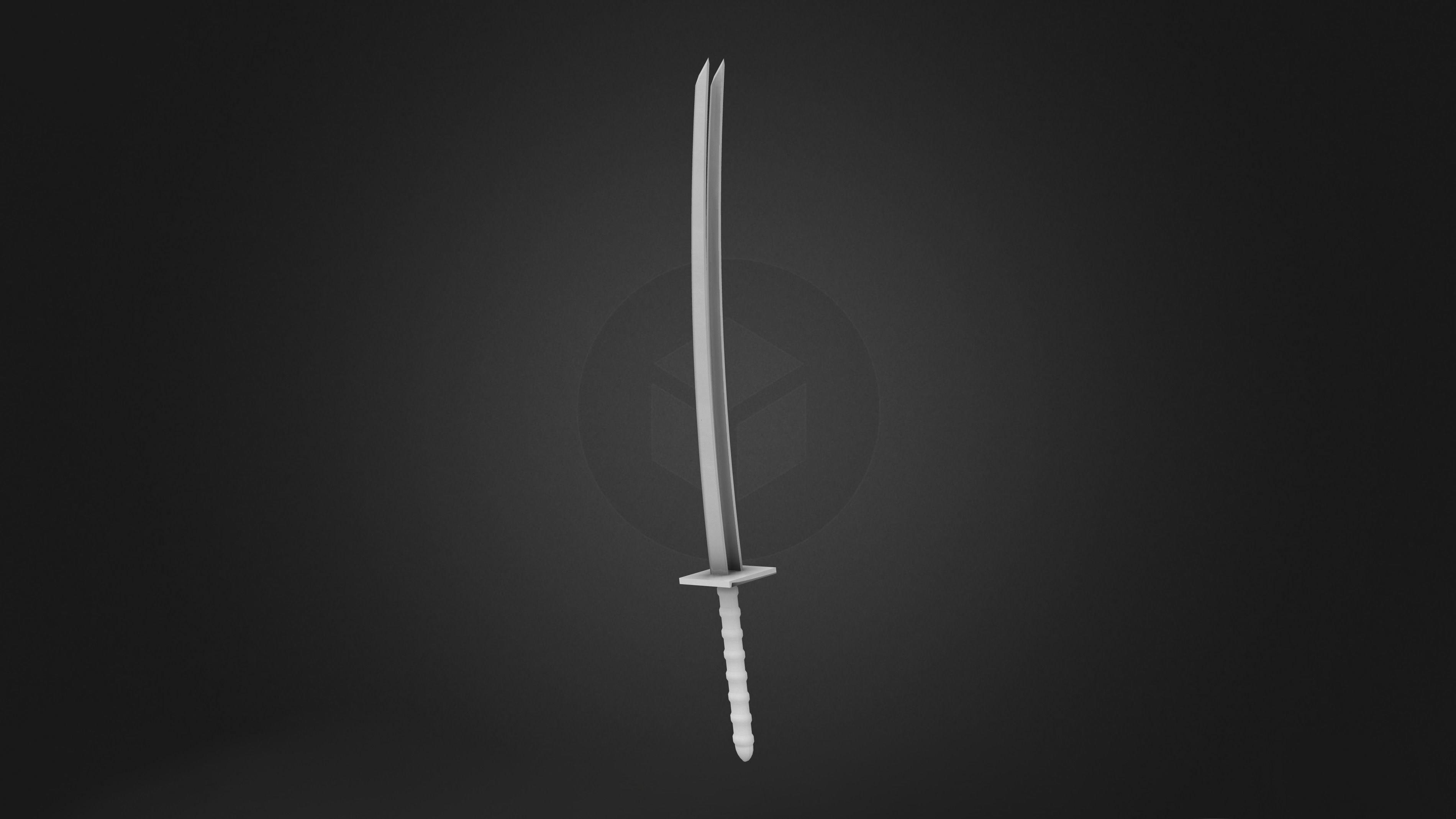 Double Blade Combat Sword Low-poly 3D model_7