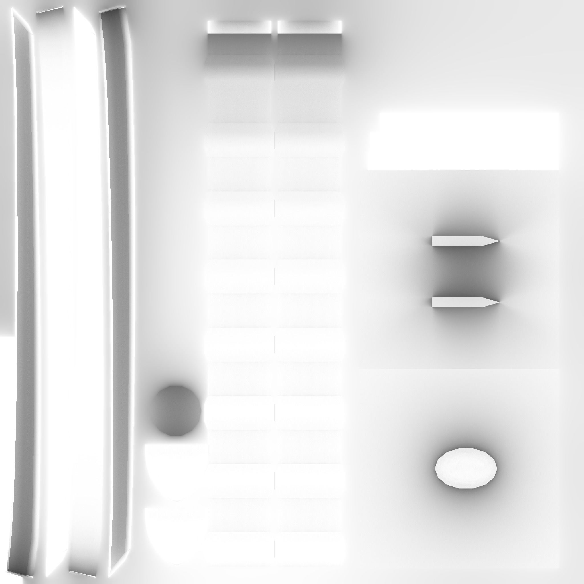 Double Blade Combat Sword Low-poly 3D model_9