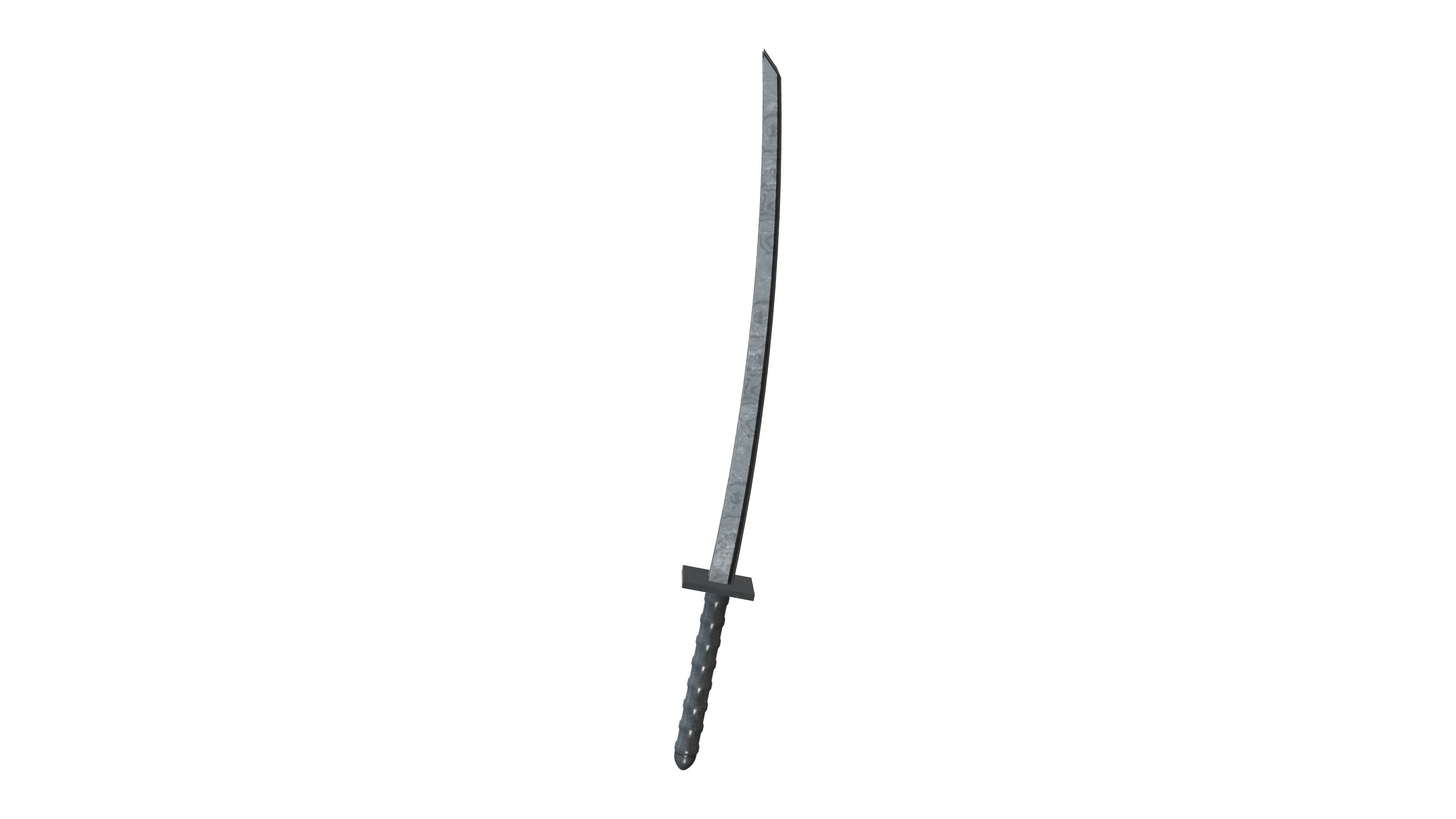 Double Blade Combat Sword Low-poly 3D model_2