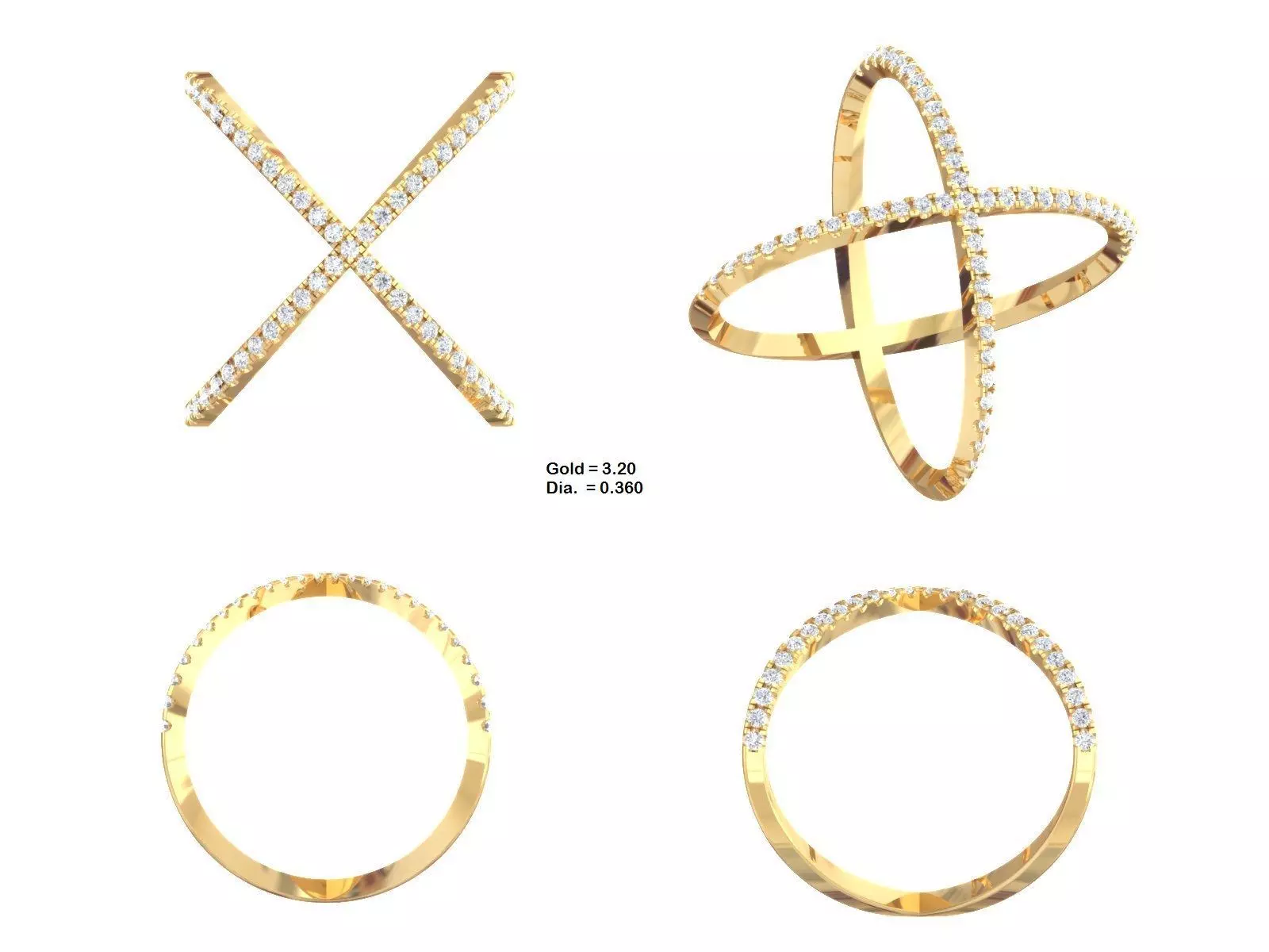 Diamond ring for 3d printing 3D print model