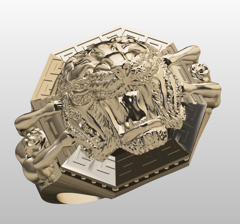 tiger ring men 3D print model_12