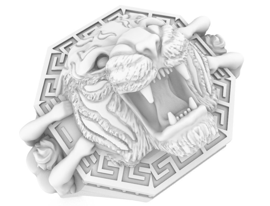 tiger ring men 3D print model_11