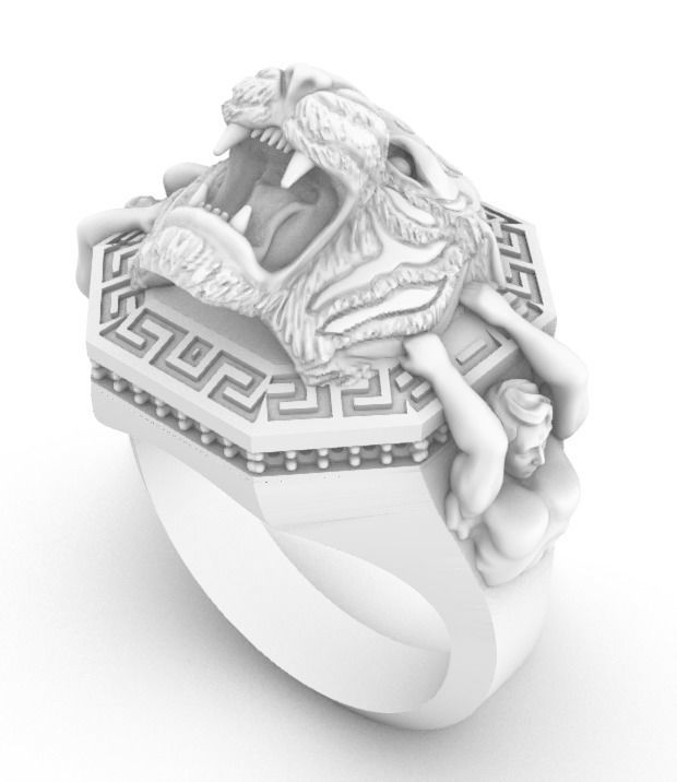 tiger ring men 3D print model_9