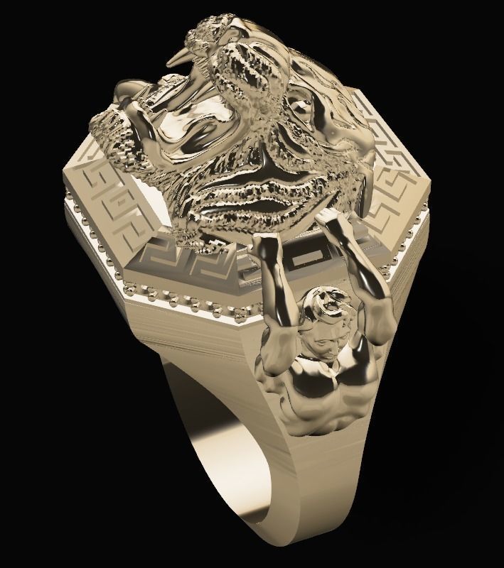 tiger ring men 3D print model_4