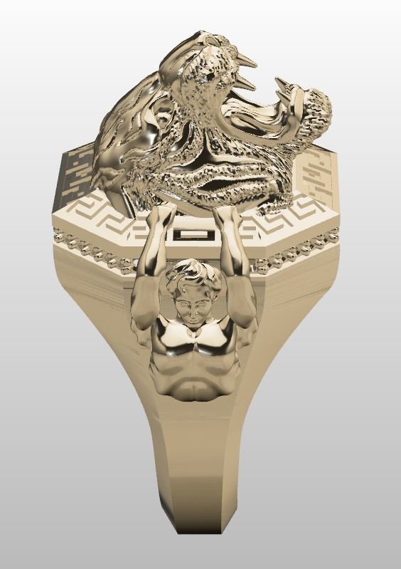 tiger ring men 3D print model_3