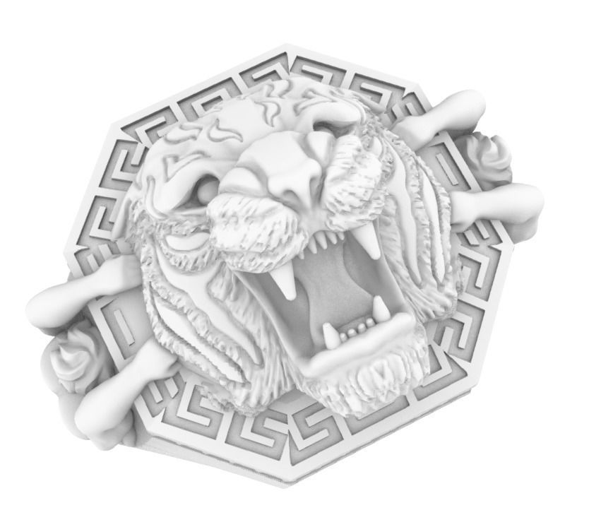 tiger ring men 3D print model_1