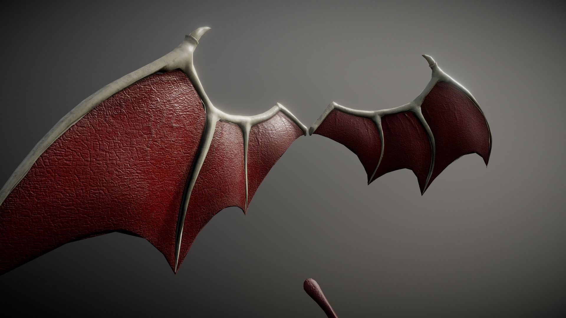 Demon Wings and Tail Low-Poly Low-poly 3D model_6