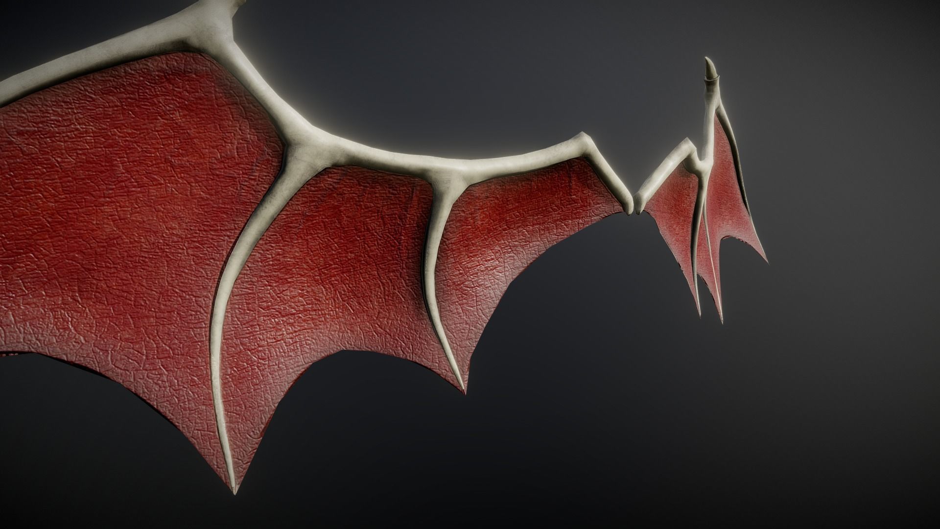 Demon Wings and Tail Low-Poly Low-poly 3D model_4