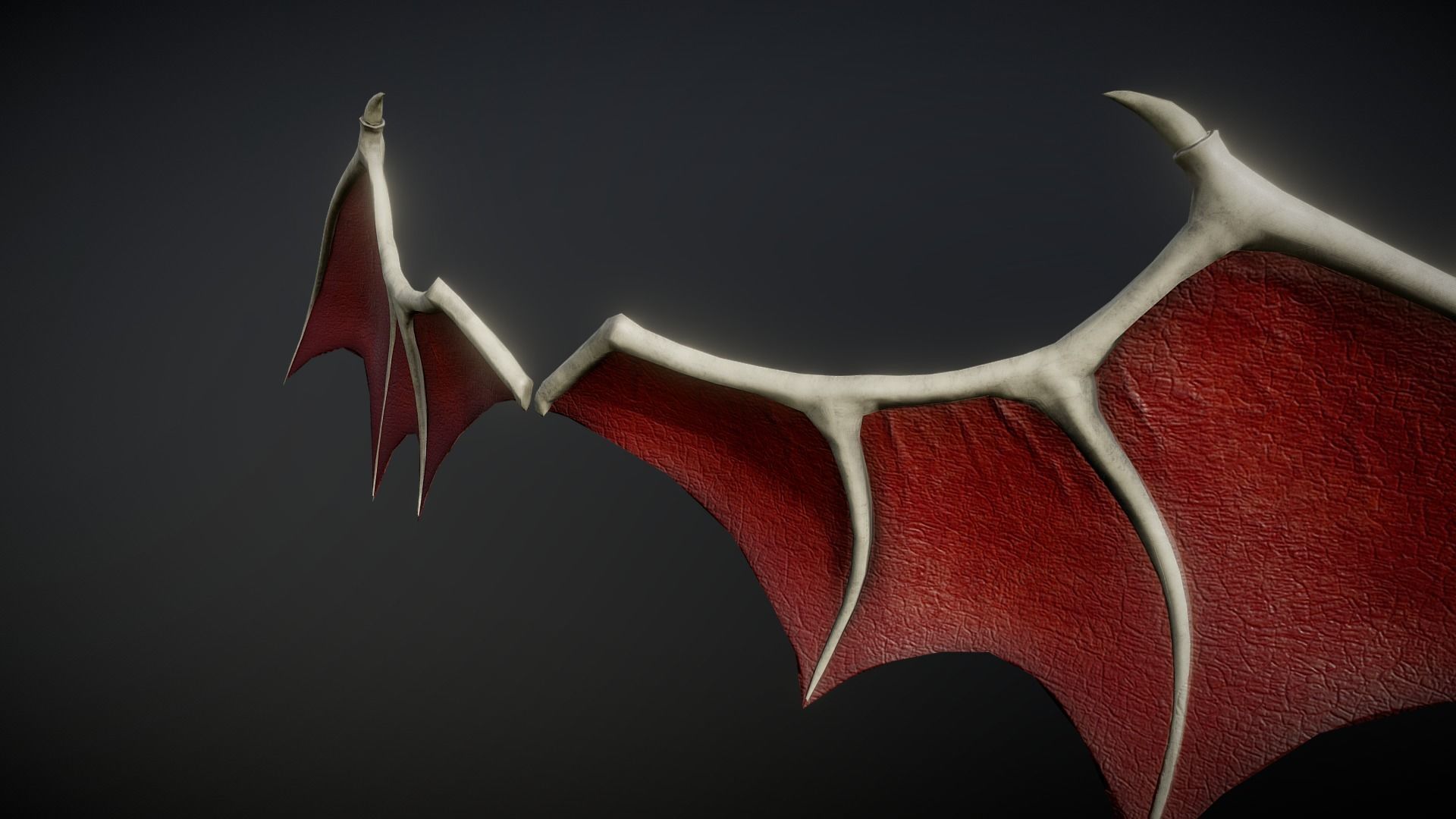 Demon Wings and Tail Low-Poly Low-poly 3D model_9