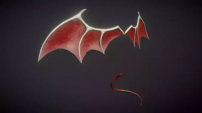 Demon Wings and Tail Low-Poly