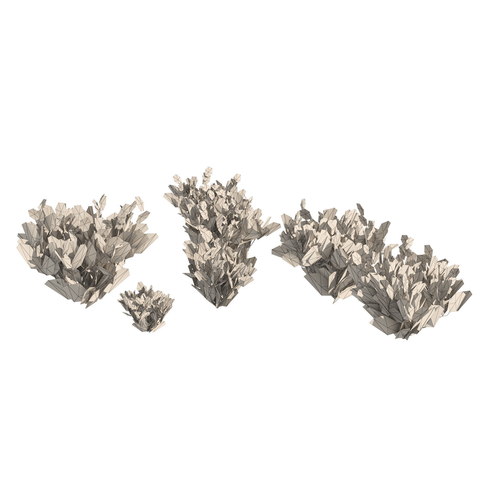 Snakeweeds Porter weeds cluster Low-poly 3D model_5