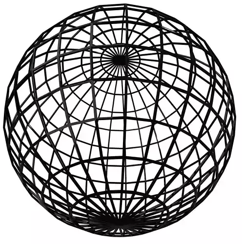 Wireframe Sphere 001 Low-poly 3D model