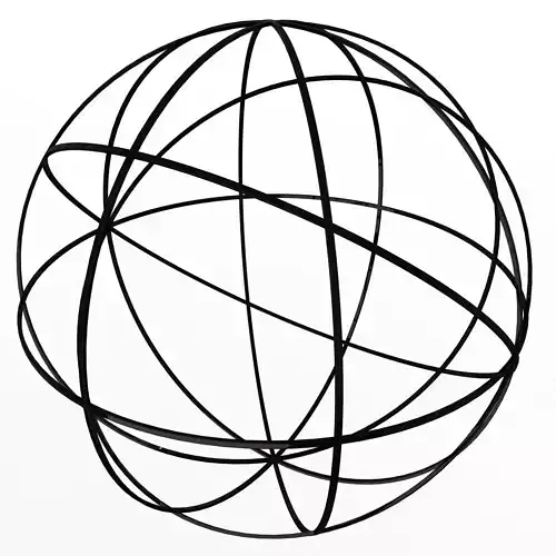 Wireframe Sphere 002 Low-poly 3D model