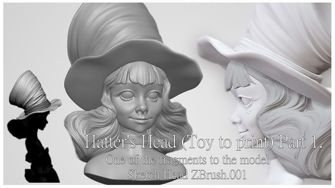 Hatters Head- Toy model to print Part 01 Free 3D print model Free 3D print model