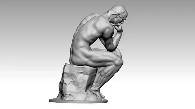 thinker man 3d print model 3D print model