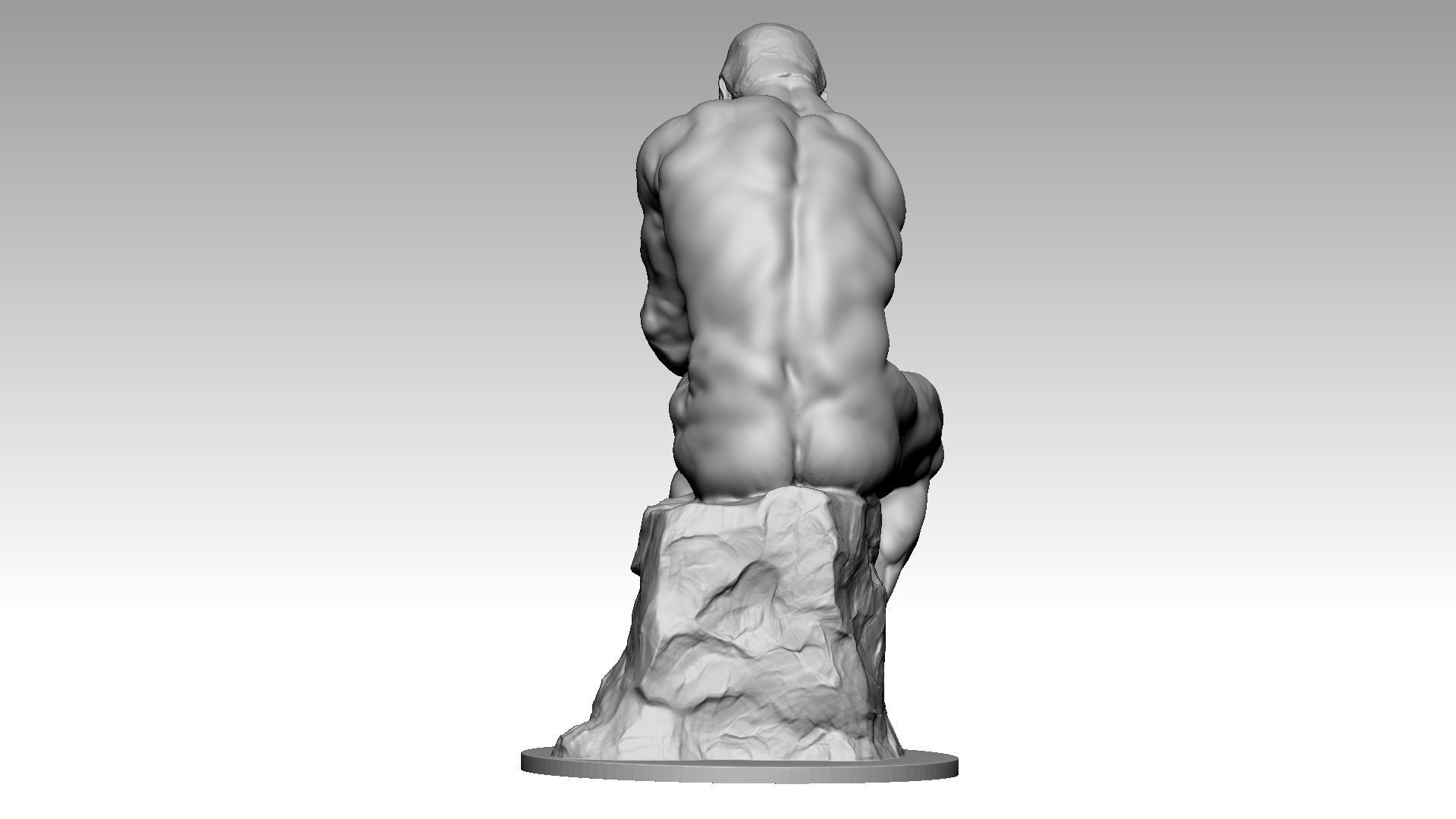 thinker man 3d print model 3D print model_3